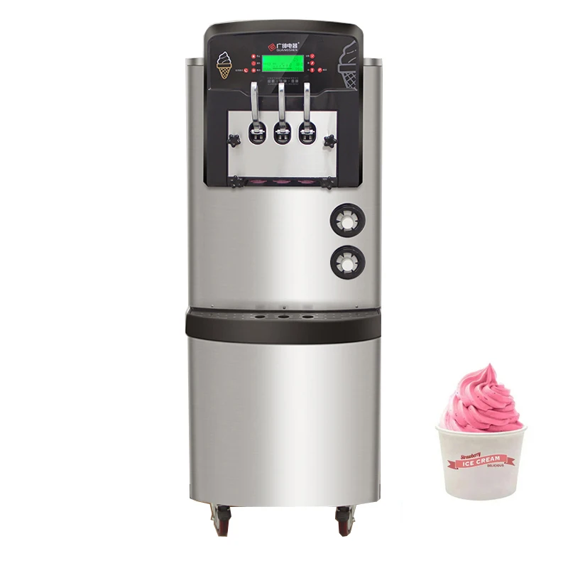 

Commercial Soft Ice Cream Makers Stainless Steel Ice Cream Vending Machine Vertical Sweet Cone Refrigeration Equipment