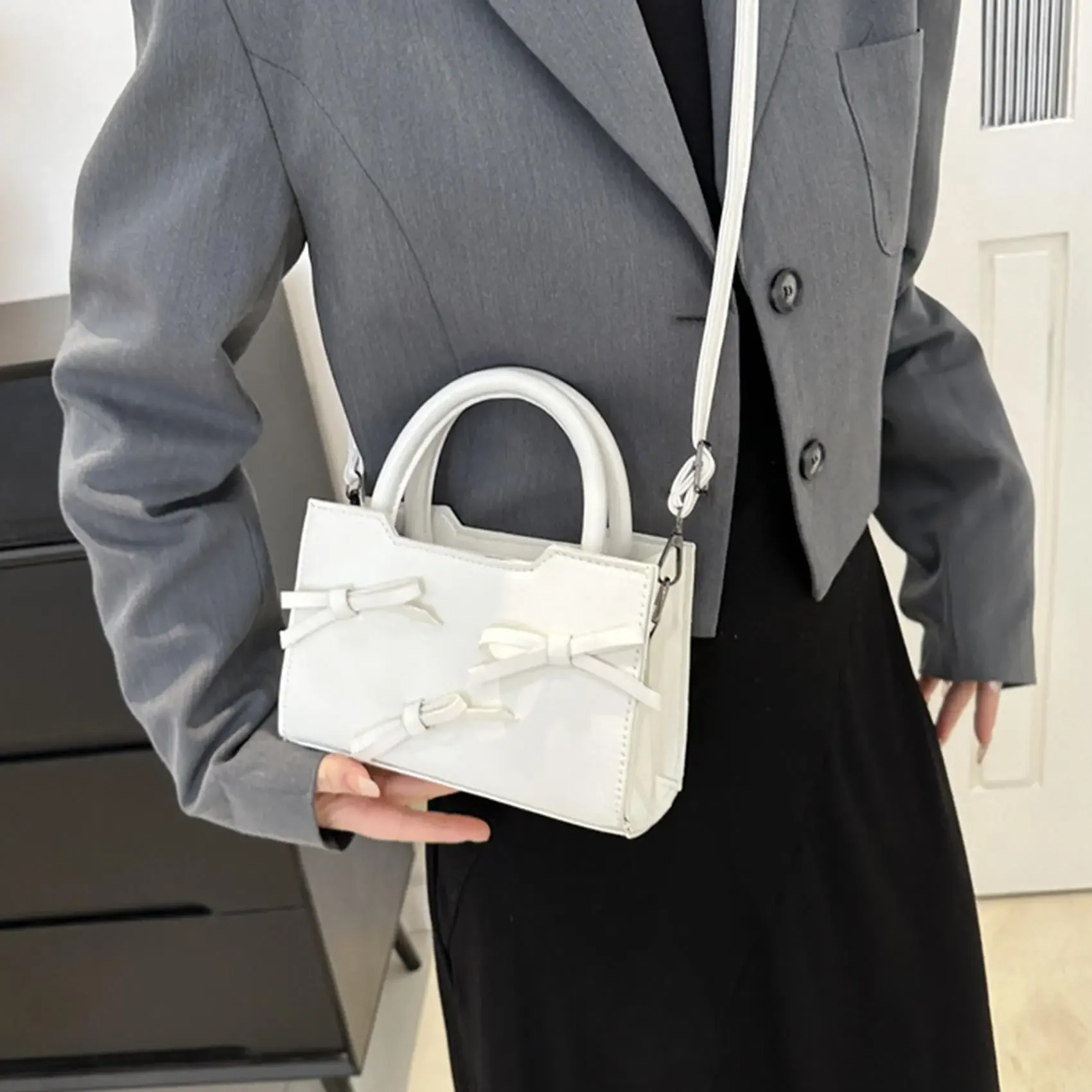 Новая текстурная ручная сумка с бантом для женщин через плечо на одно в западном