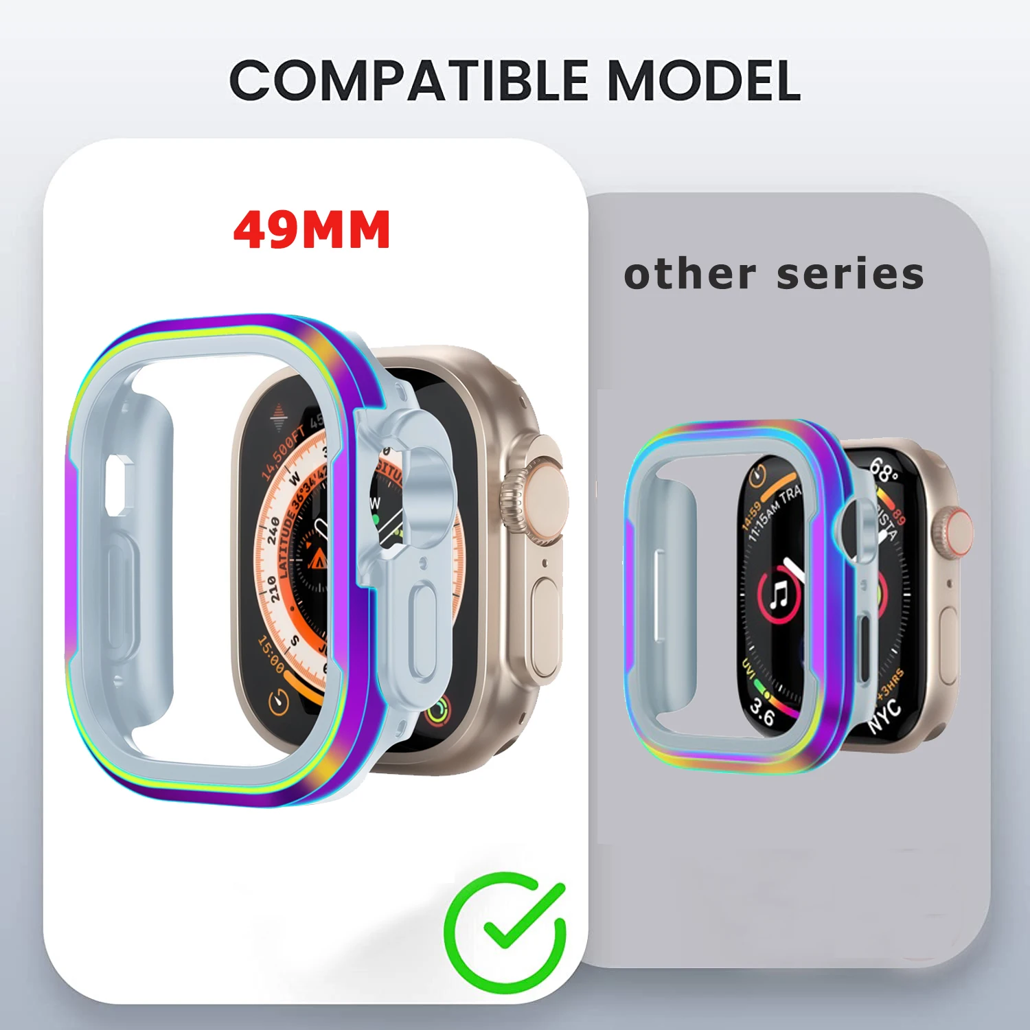 Cover  For apple watch 8 Ultra 49mm protector case shell frame For iwatch Series 7 6 SE 45mm 41mm40mm 44mm Aluminum alloy bumper