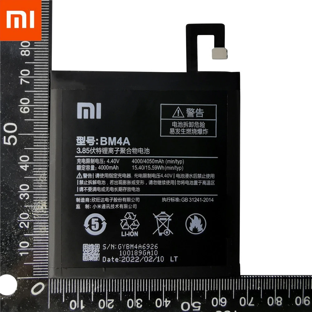 Оригинальный аккумулятор для телефона Xiao Mi 4000 мАч телефонные аккумуляторы BM4A Xiaomi