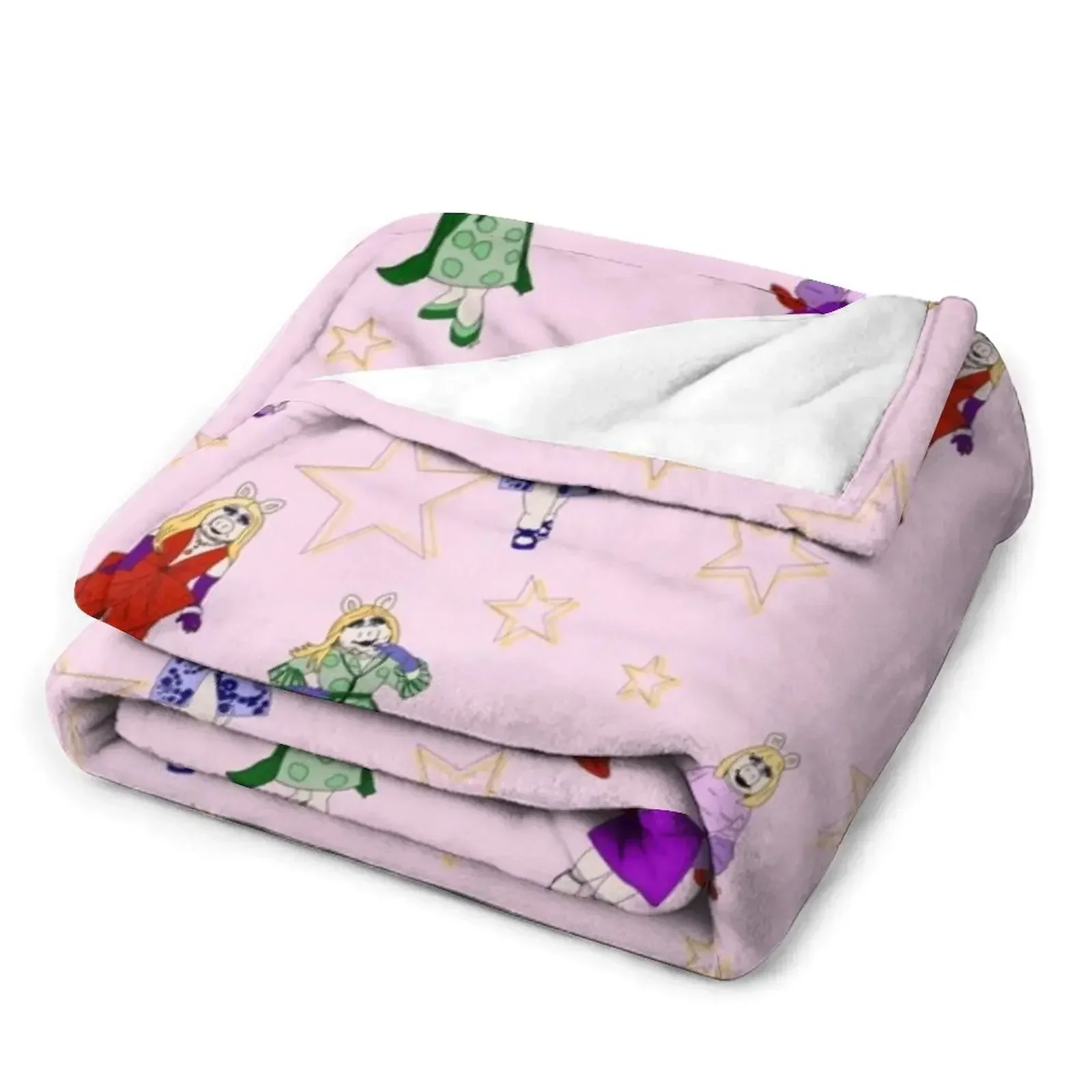 Miss Piggy — розовое одеяло со звездой меховые одеяла в стиле манга