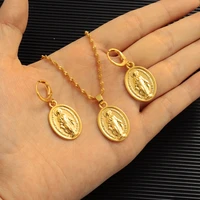 blessed virgin mary necklace for women copper gold plated mother maria necklace religious jewelry virgen de guadalupe