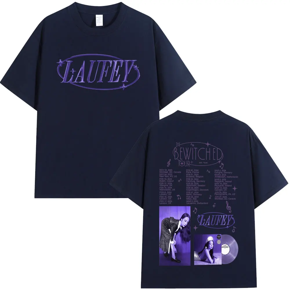 Laufey The Топ Тур 2024 модная футболка Harajuku с коротким рукавом хлопковая Повседневная