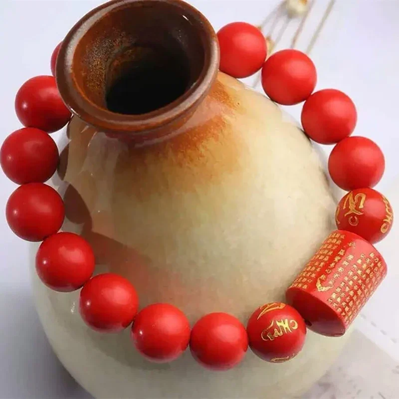 Оптовая продажа красные бриллиантовые браслеты 10 мм бусины с шестью словами