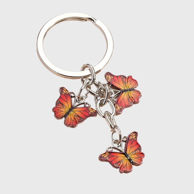 

Cute colored butterfly key chain enamel flying animal key chain Ladies and Girls Bag accessories Handmade accessories