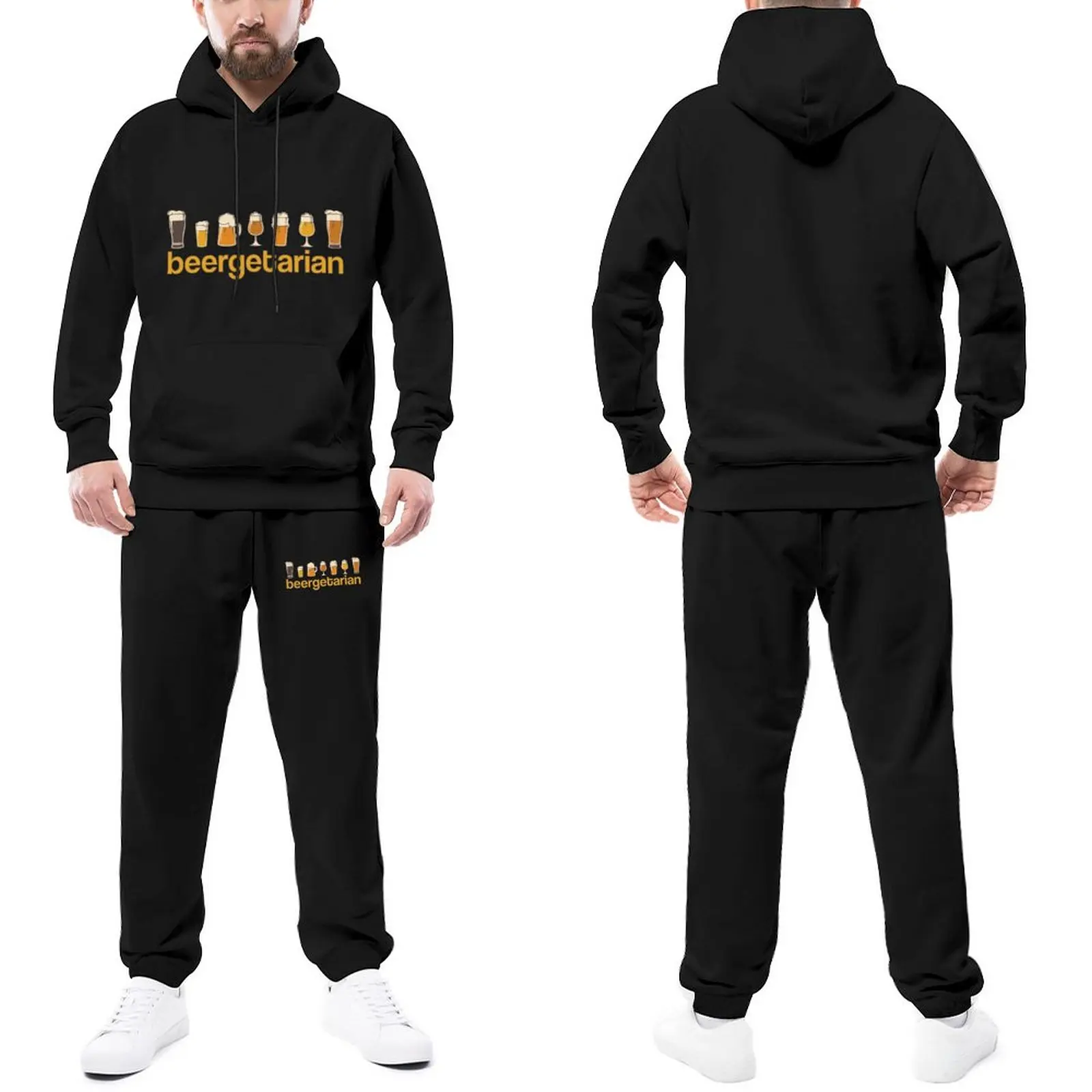 

Trapstar Tracksuits Brewing Beergetarian Hooded Set Beer Lover Hooded Set Oversize Casual Jogger Sportswear Funny Sweatpant Set