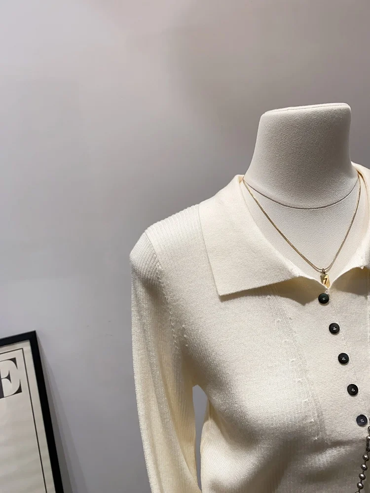 Изготовлено на Big Factory ~ 2024 ранняя осень новый вязаный женский эластичный