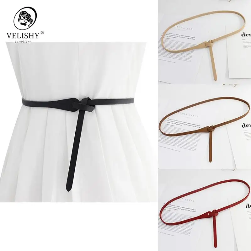

Fashion Knot Belts Women Leather Belts For Women Soft Knotted Belt Belt Long Dress Accessories Lady Waistbands