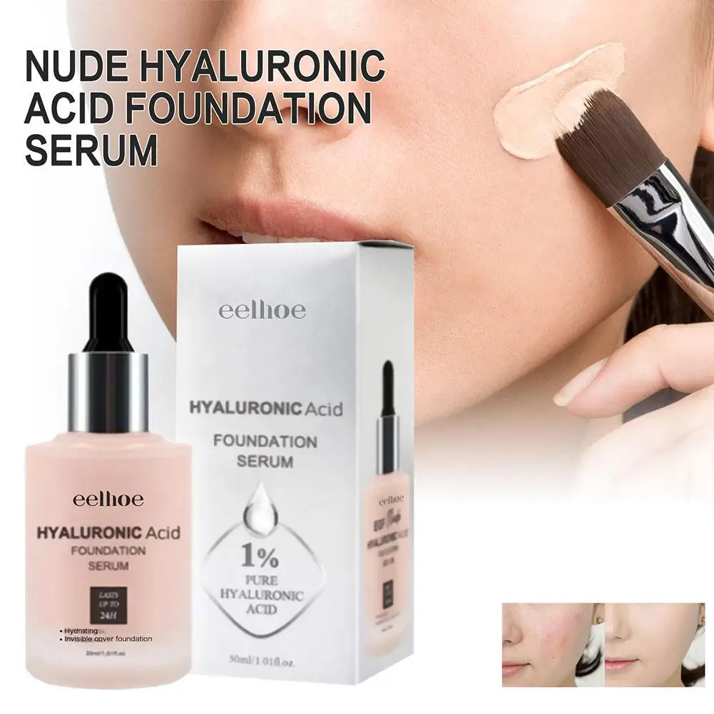 

1PC Liquid Foundation Concealer Face Primer Hyaluronic Acid Moisturizing Nourish Brighten Waterproof Lasting Breathable Cosmetic