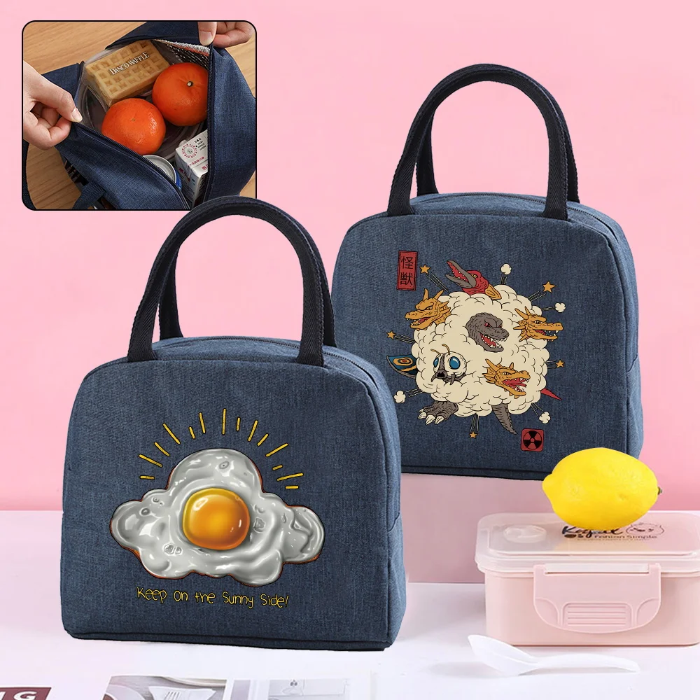 

Lunch Bag Insulated Cooler Bags for Women Work Picnic Lunch Box Organizer Kids Food Thermal Canvas Tote Pack Japan Print Handbag