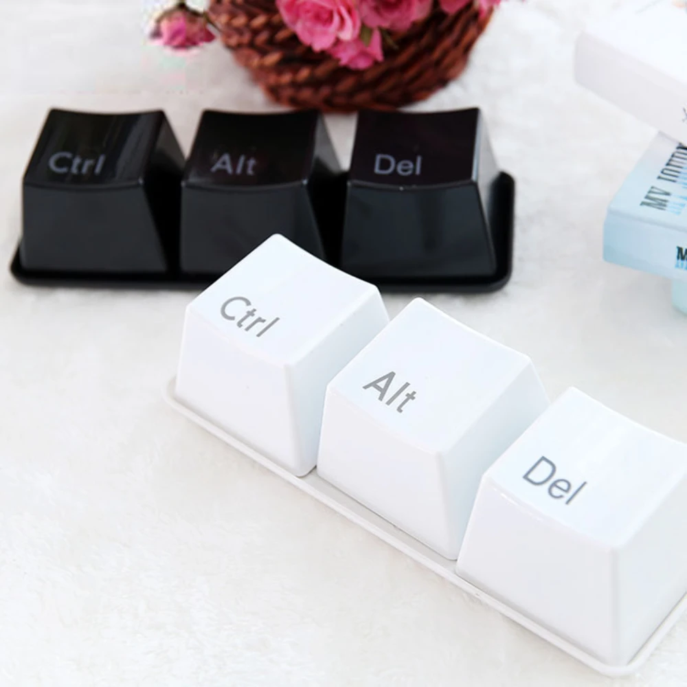 3pcs/Set Creative Cup Tea Set Keyboard Fashion кружка Black color ctrl del alt Coffee Mugs tazas Container Promotion Gifts |