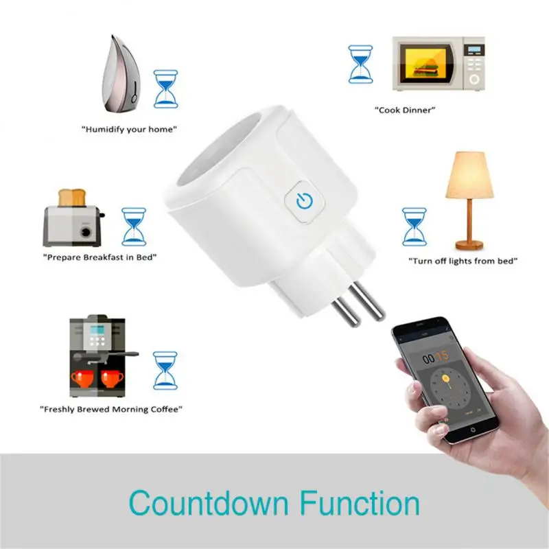 

WIFI Tuya Smart EU Plug 16A Power Monitor Socket Smart Life Wireless Remote Timer Outlet Work With Google Home Alexa