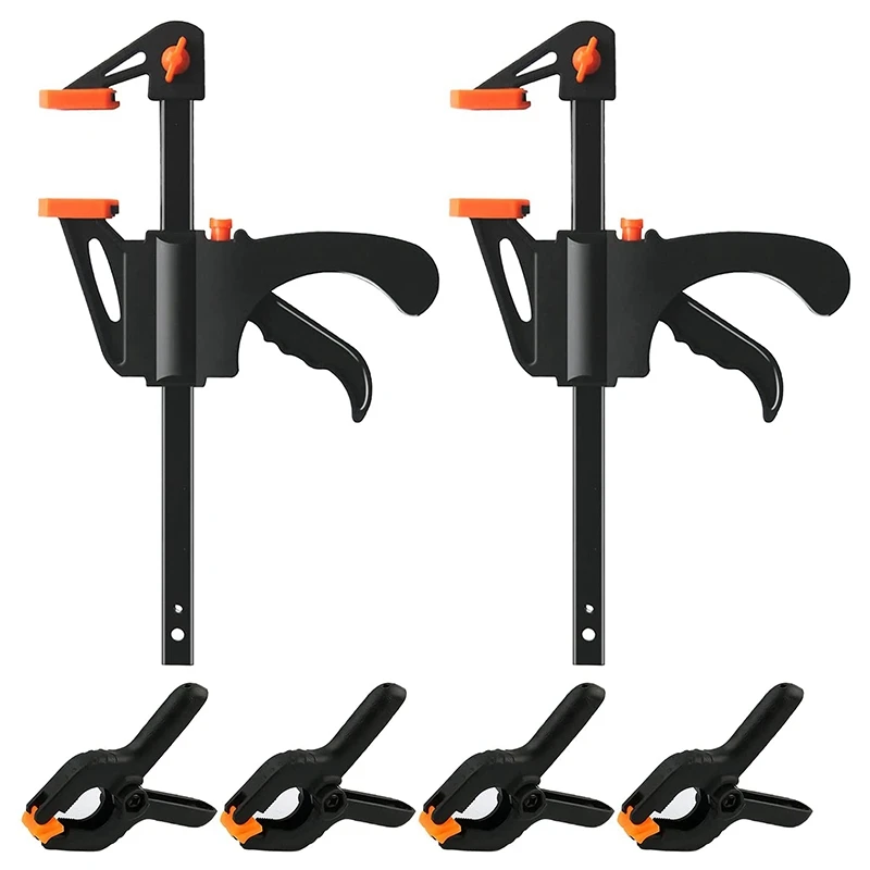 

Clamps Set Of 6, 150 Mm One-Hand Clamps And Spring Clamps Clamp For Precise Fixing, Quick Release, Screw Clamps