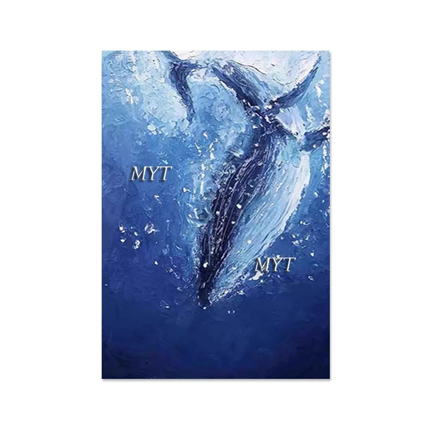 3D животное современное искусство холст картина без рамки киты в глубоком море