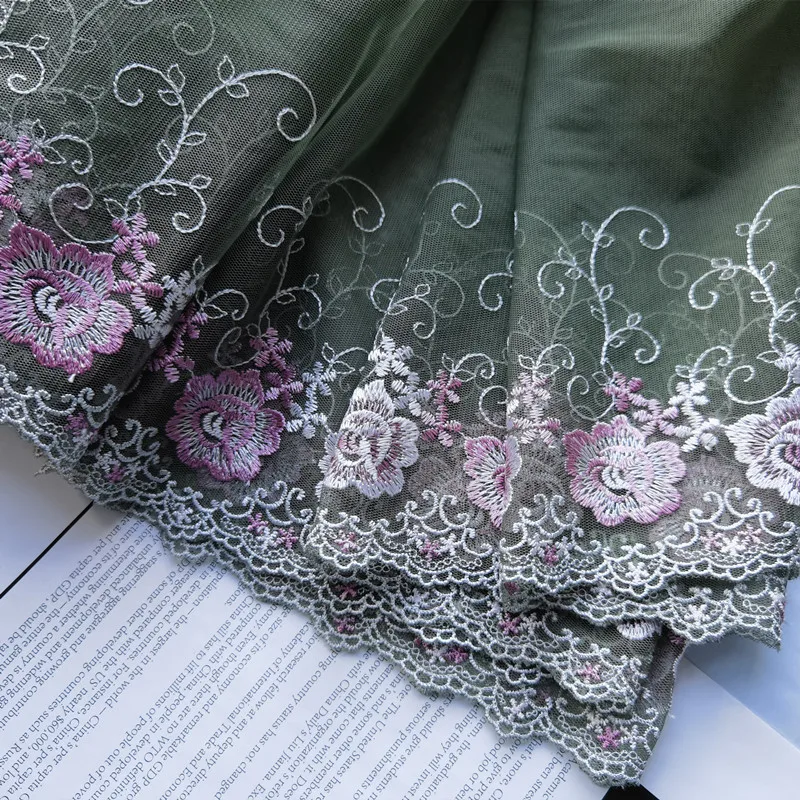 

15meters Embroidery Tulle Lace Trim DIY Lingerie Sewing Crafts Bra Accessory Floral Lolita Lace for Underwear Needle Work