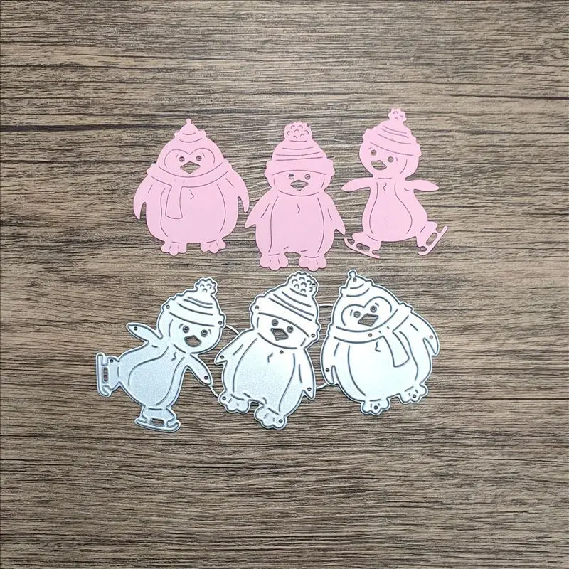 

Three penguinsCutting Knife Mold DIY Embossing Blade Carbon Steel Scrapbook Mold