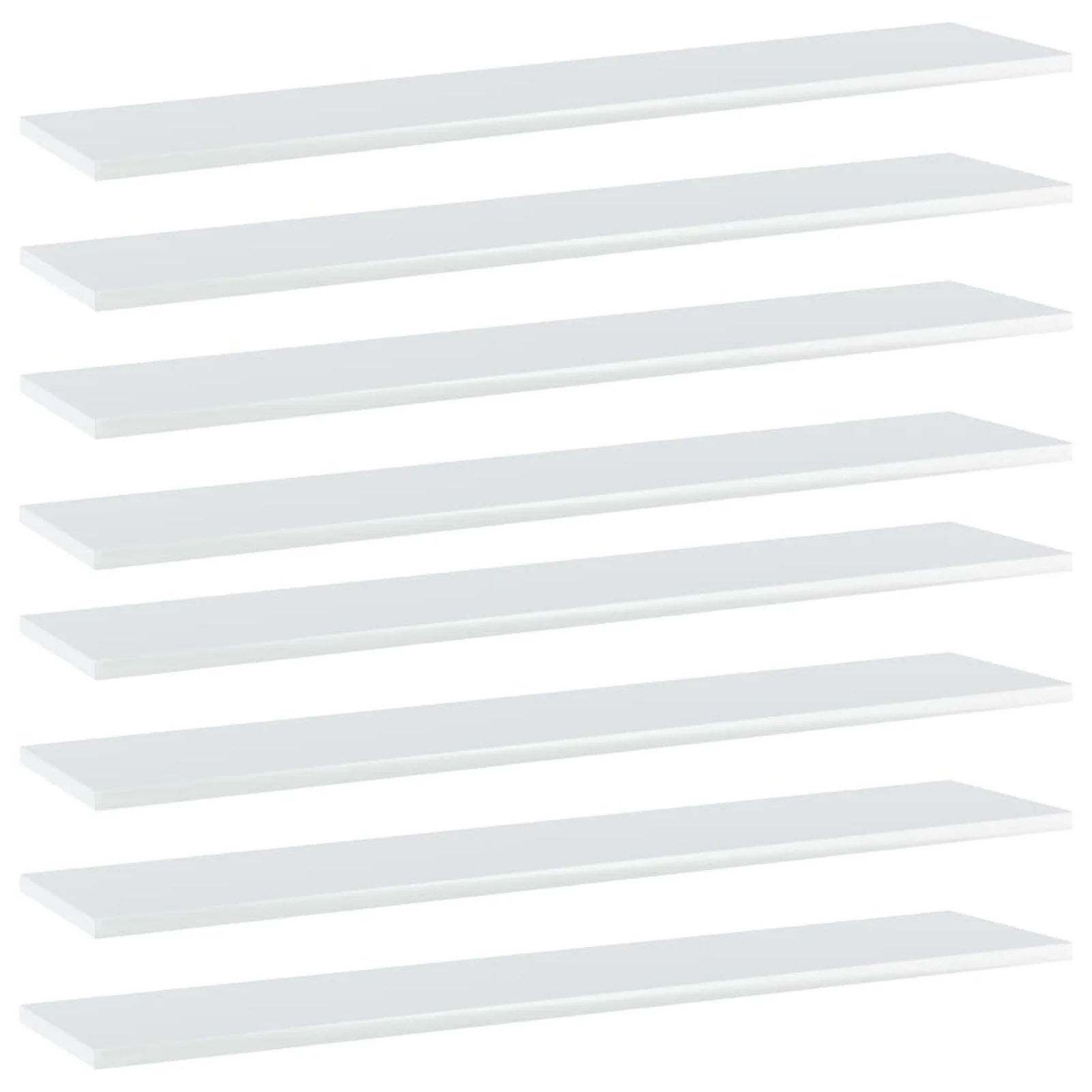 

Bookshelf Boards 8 pcs High Gloss White 39.4"x7.9"x0.6" Chipboard