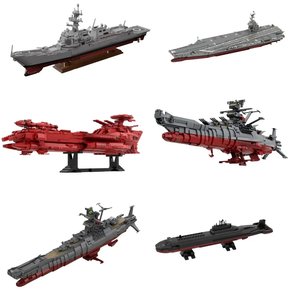 MOC Space Battlehips Yamatos 2205 строительные блоки Arleigh Burkes-класс разрушитель модель полета