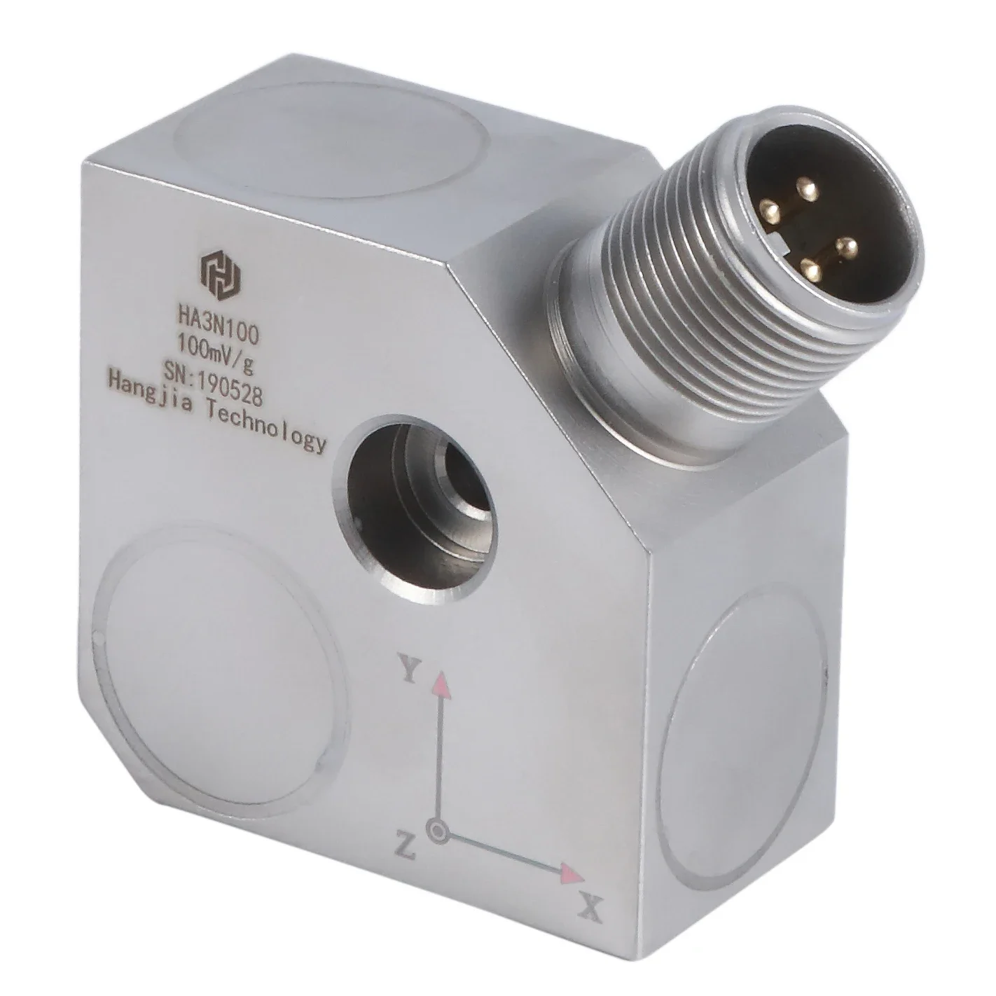 HJSensor 100 МВ IEPE Трехосный промышленный пьезоэлектрический датчик вибрации