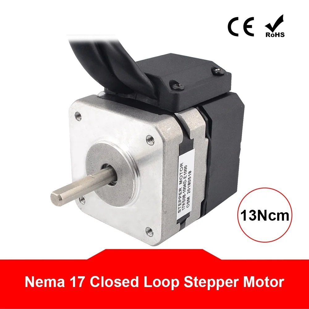 

Шаговый двигатель с замкнутым контуром Nema 17, 13Ncm/18,4 oz. В 1A кодировщик 1000cvn, 2-фазный биполярный шаговый двигатель Nema17