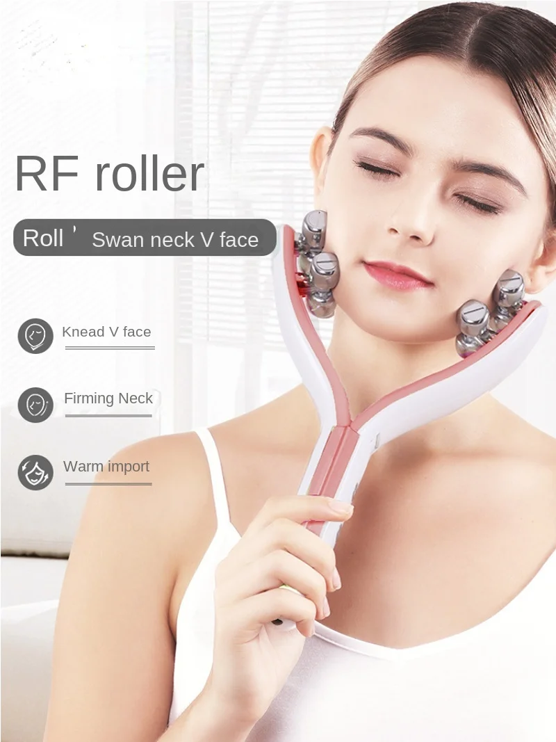 Roller Face Slimmer Facial EMS Micro-current Massage Beauty InstrumentSmall V Face Lifts, Tightens, Shapes and Reduces Wrinkles