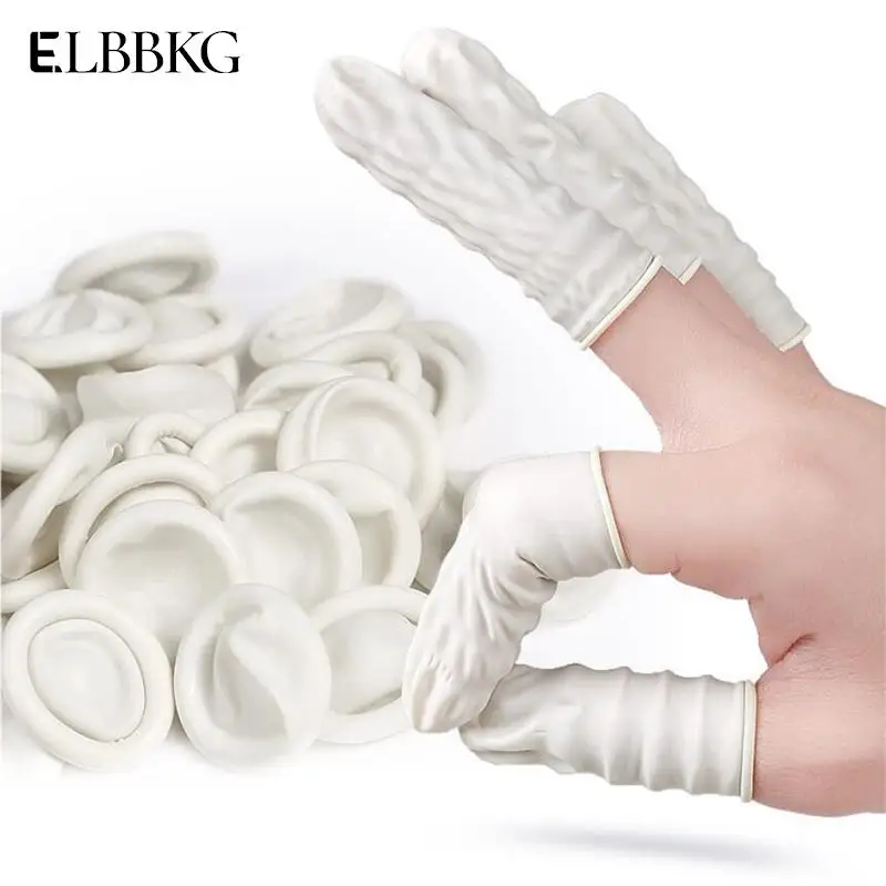 

50/100pcs Natural Rubber Disposable Latex Finger Cots Sets Fingertips Protector Gloves White Finger Cover White Tattoo