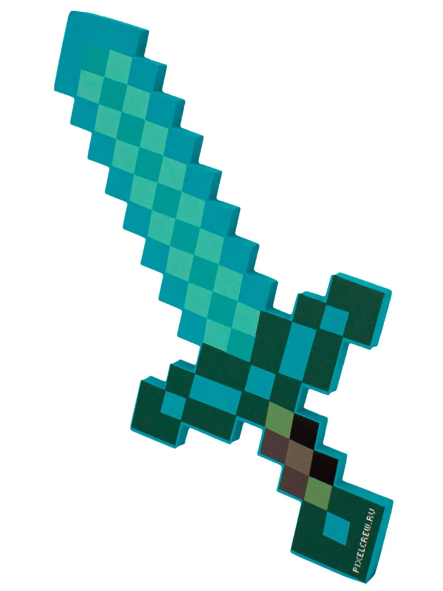 Sword Emerald pixel Minecraft (Minecraft) 8 bit 30 cm | Toy Guns