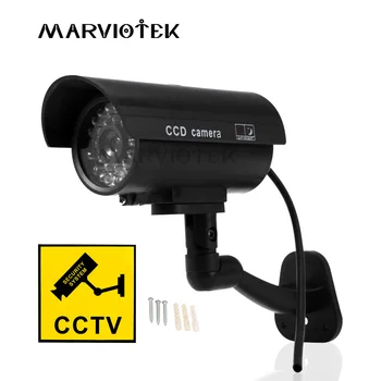 Dummy Camera Waterproof Outdoor Home Security Video Surveillance CCTV Dummy Cameras Bullet Camera With LED Light Fake Camera 1