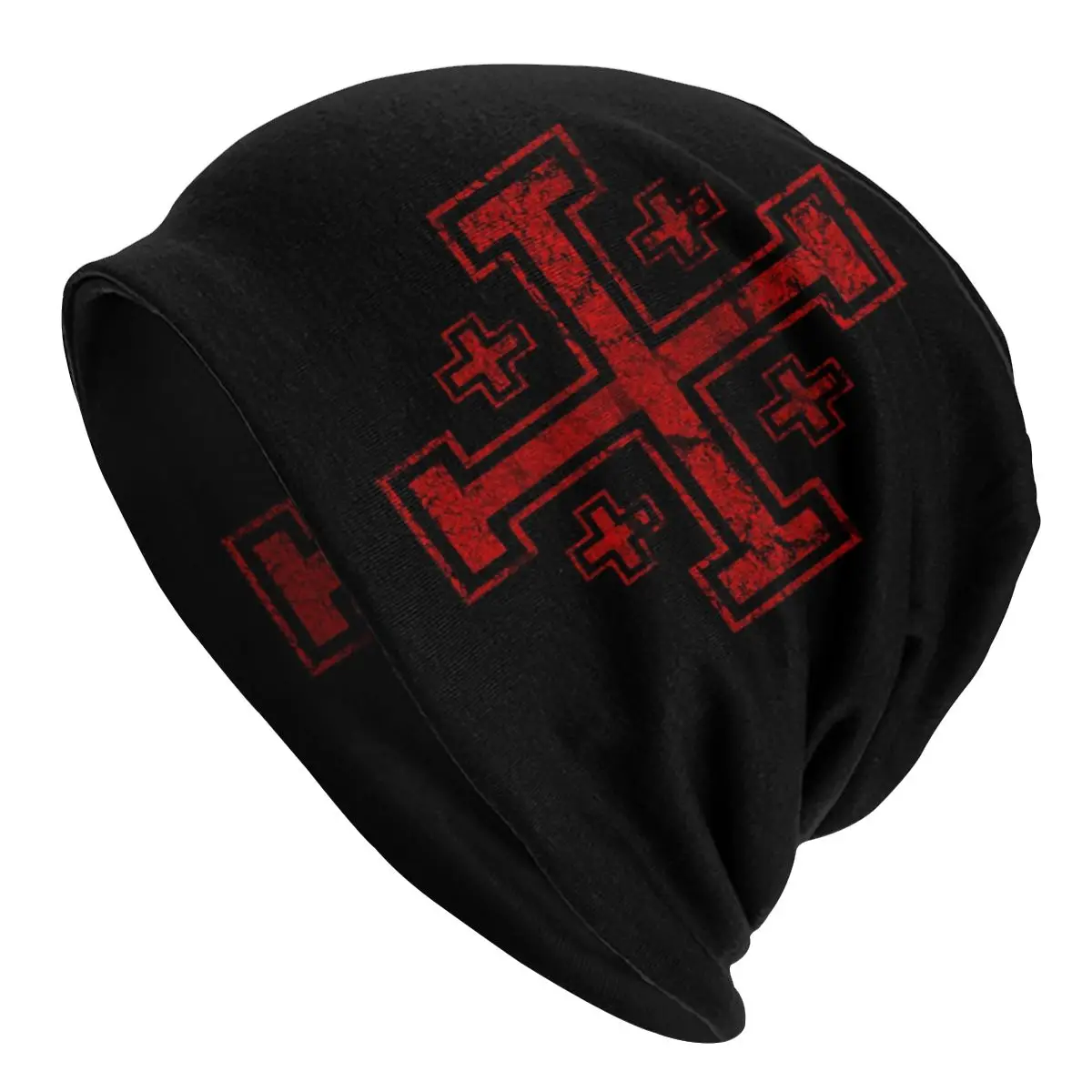 

Templar Knight Medieval Warrior Symbol Beanies Caps Men Women Unisex Winter Warm Knit Hat Adult Jerusalem Cross Seal Bonnet Hats