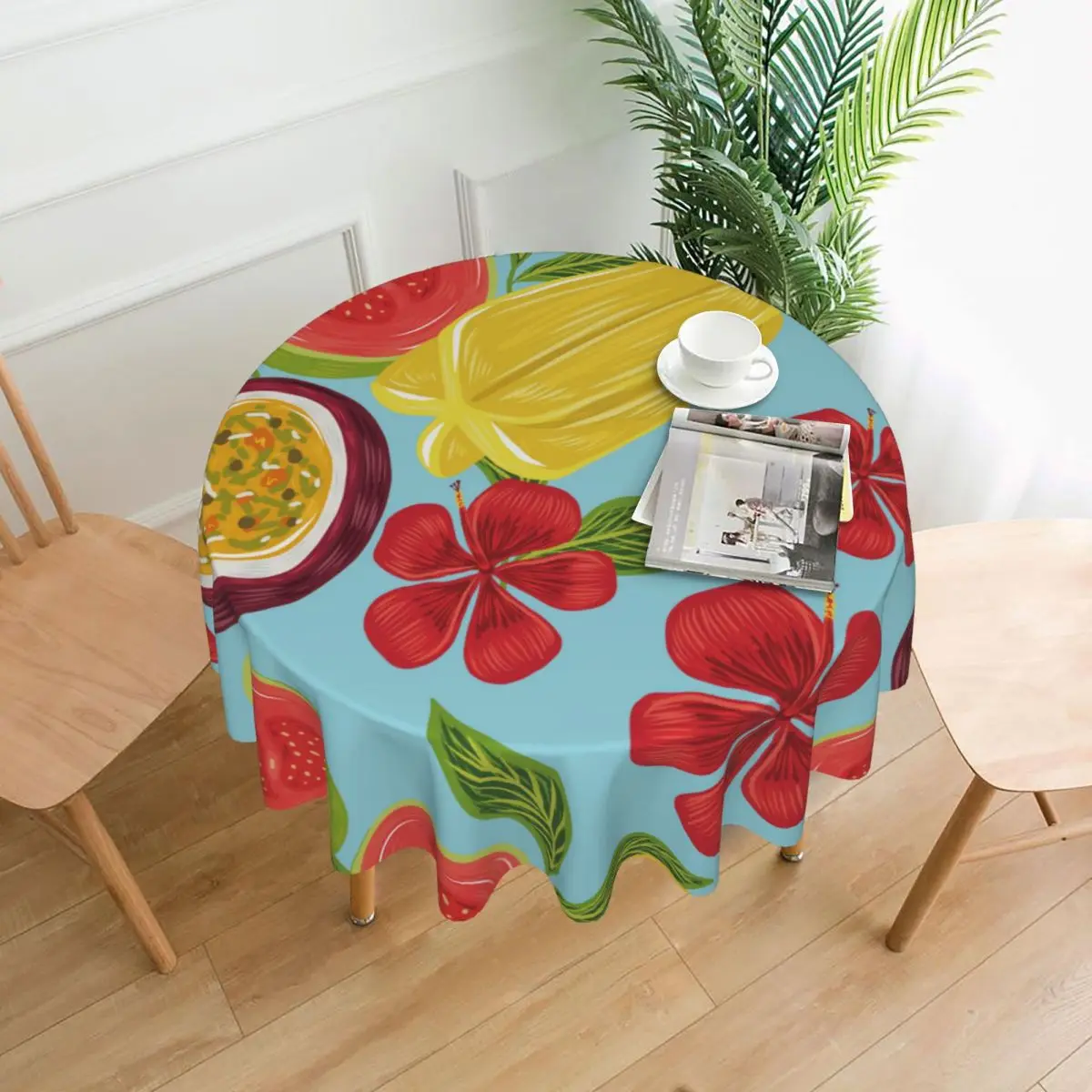 

Скатерти с тропическим рисунком фруктов, декоративная круглая скатерть из ткани для гостиной