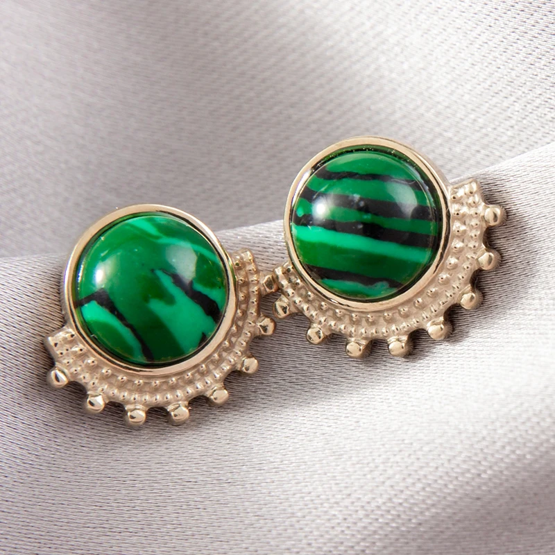 Stainless Steel Stud Earrings for Women Natural Stone Bohemian Dangle Earrings Luxury Elegant Geometric Jewelry