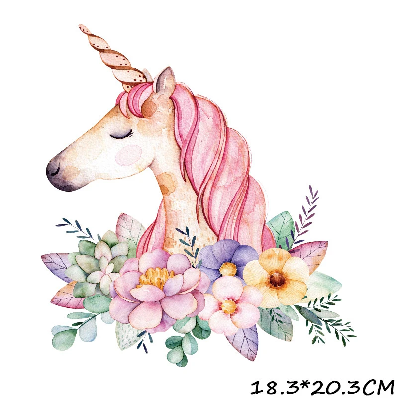 Единорог Патчи для нанесения гладкой термоклейкой на одежду Термотрансферные пластыри на одежде своими руками Детские текстильные наклейки Маленькая пони Аппликация.