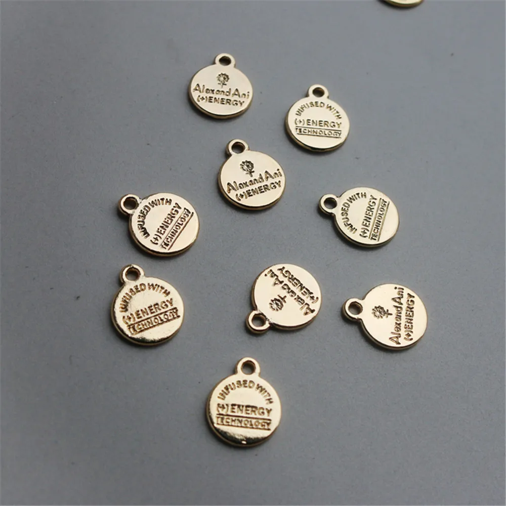 

14K gold colored accessories English round sign 10mm small pendant DIY bracelet necklace small pendant Pendant Jewelry