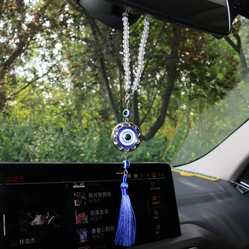 Фото Lucky Evil Blue Eye Автомобильный кулон Кристалл Солнце Ловец снов Голубые глаза Автомобильное зеркало заднего вида Украшение Подвеска Домашний амулет Кулон №5