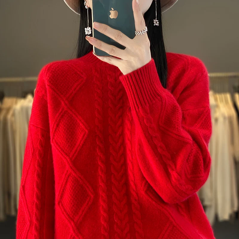 Новый осенне-зимний кашемировый свитер из 100% мериносовой шерсти с вертикальным