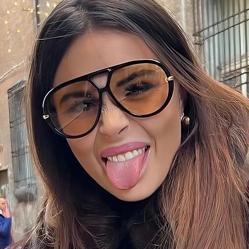 Солнцезащитные очки Oversized Oval Punk Pilot для взрослых