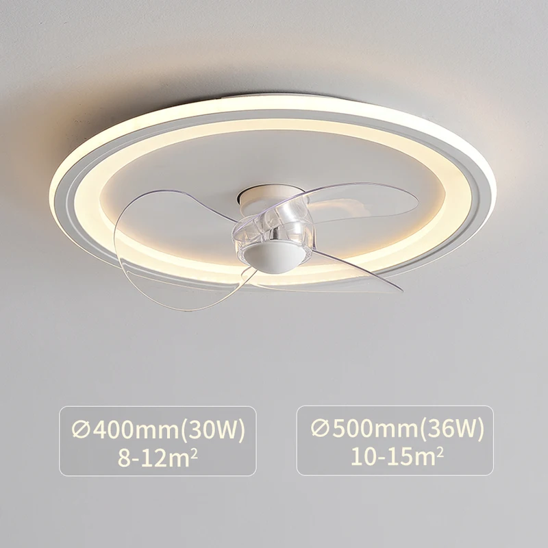 Smart modern LED ceiling fan light dimmable remote control mobile phone 220V control decorative living room room kitchen images - 6