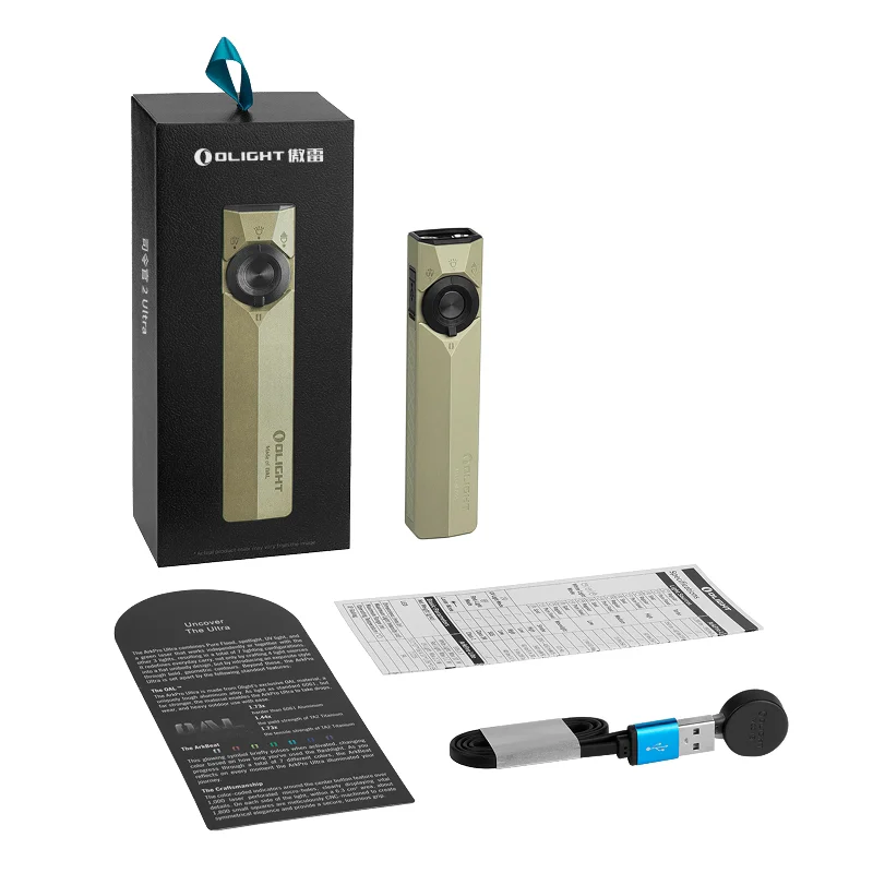 

Перезаряжаемый портативный плоский фонарь Olight ArkPro Ultra EDC с мощным рассеянным светом 1700 люмен и сфокусированным светом 800 люмен