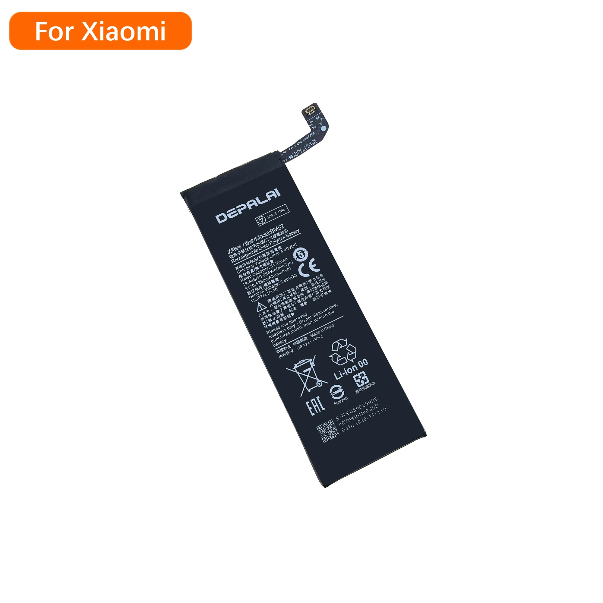 Сменный аккумулятор BM48 BM52 BN39 для Xiaomi Note2 Note10 CC9Pro Play