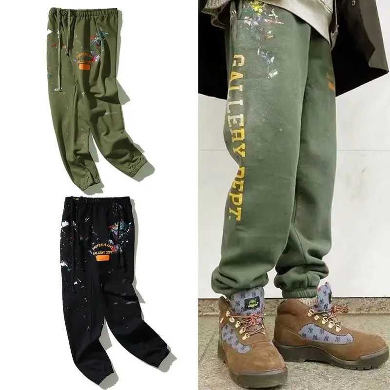 

Spring High Street Hand-Painted Paint-Splashing Style Graffiti Distressed Casual Trousers Sweatpants Men's