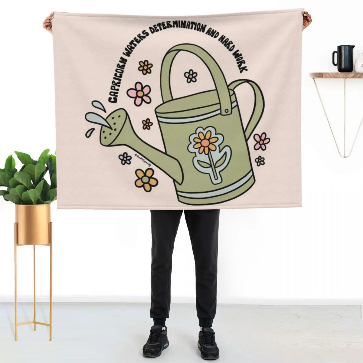 Фото Плюшевый уютный плед Capricorn Watering Can для дивана и кресла №2