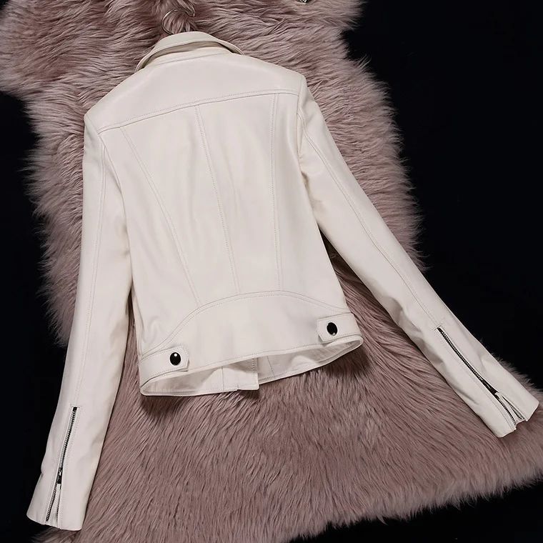 

2023Leather jacket,Genuine Sheepskin Leather Jackets Women Spring Autumn Motorcyle Coat Female Short Women's Clothes Mujer Chaqu