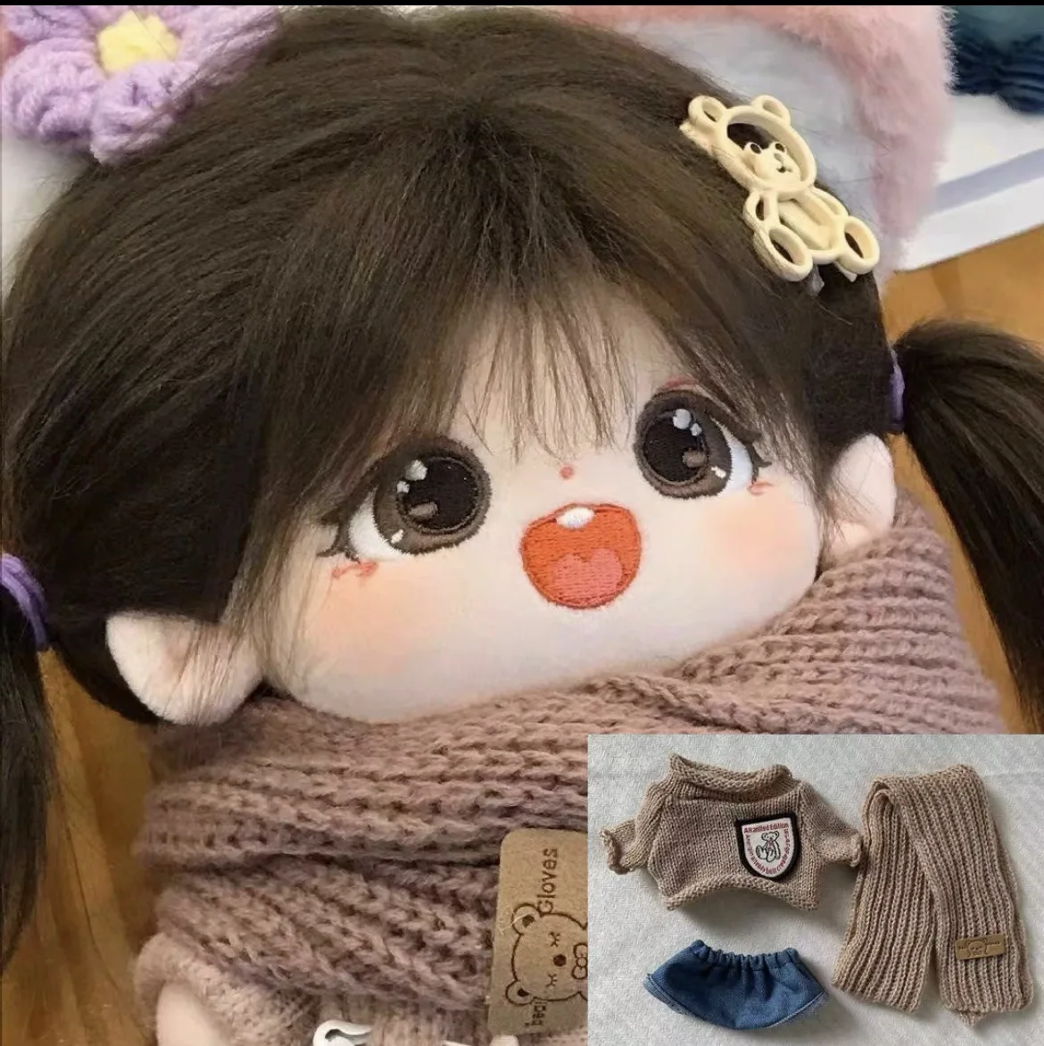 

Cute Cotton Doll Plush Toy Doll Girls Who Doll Children's Birthday Gift Valentines Day Gifts Doll Clothes Set Fried Hair Doll