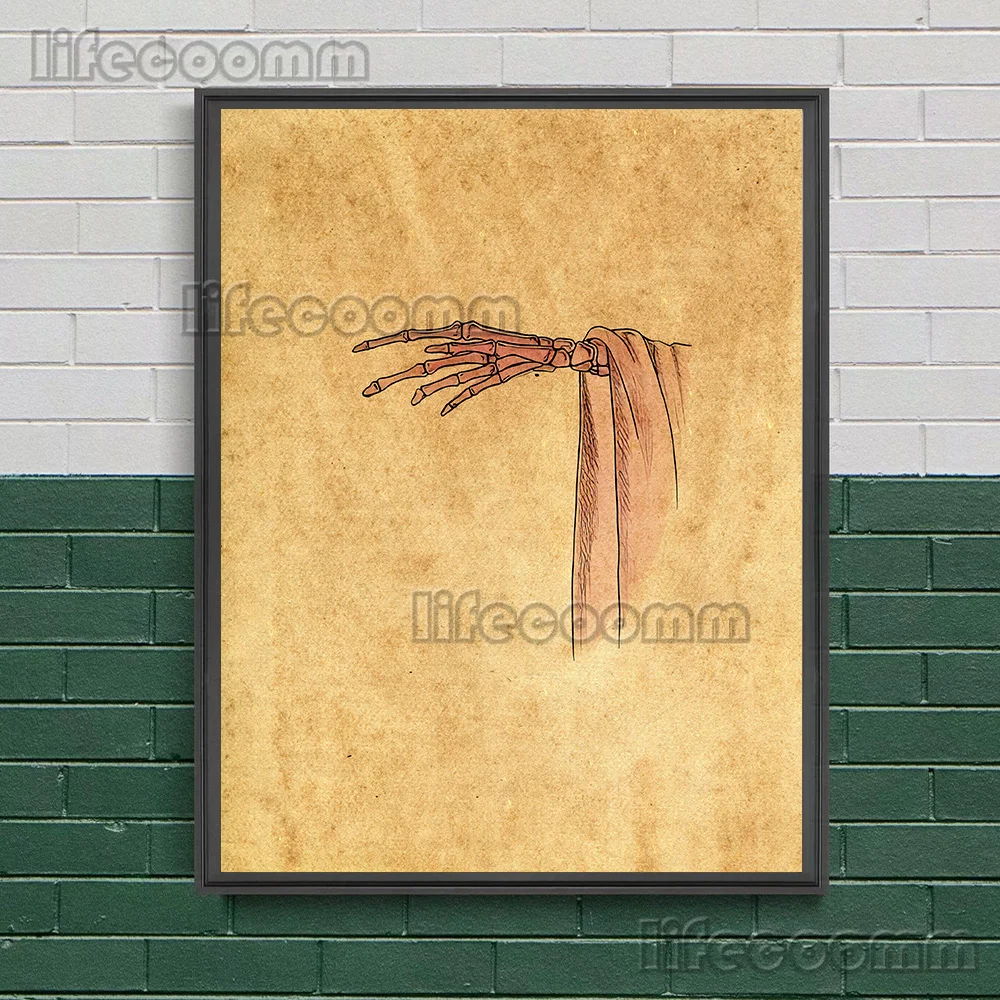 Настенная Картина на холсте Witch Keleton And King с абстрактным изображением ужасный