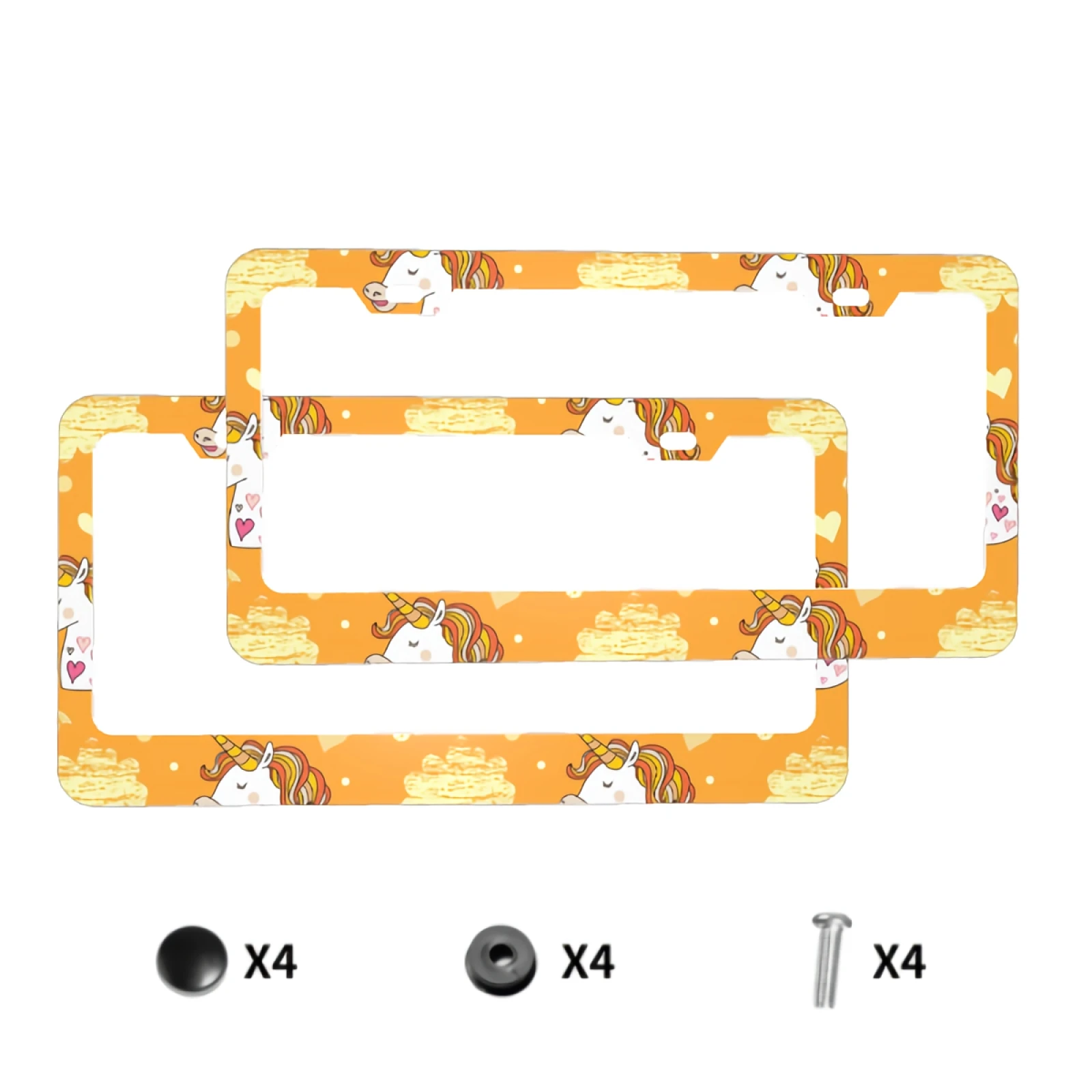 

License Plate Frames Magic Unicorn License Plate Covers Aluminum Novelty Car Tag Frame 2 Holes and Screws for Adults