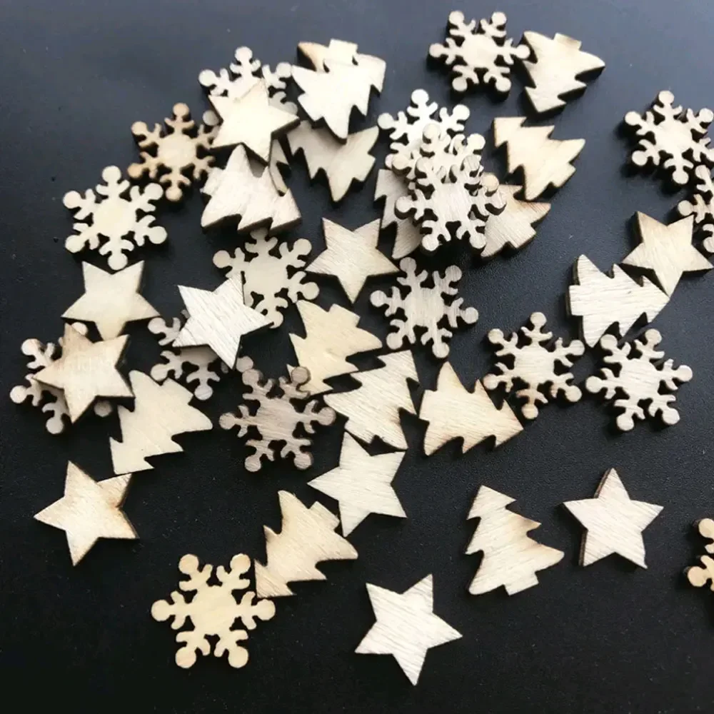 

Деревянные новогодние украшения 50 шт.