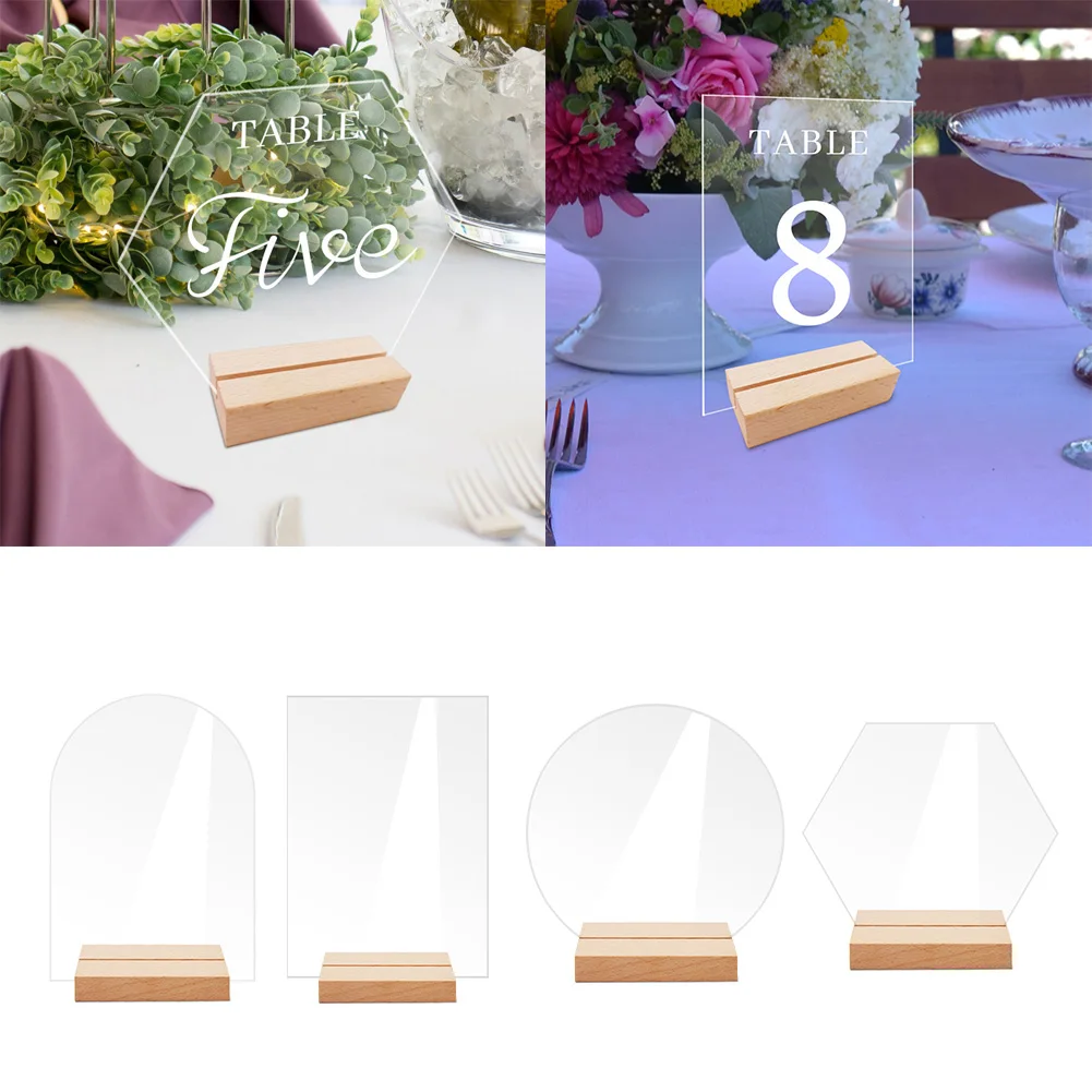 

Acrylic Place Cards With Holder Blank Clear Table Sign Seat Card Name Table Number Card For Birthday Party Decoration Sign