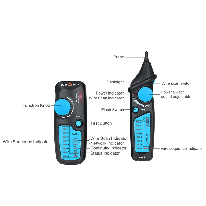 Сетевой Кабельный тестер RJ11 RJ45 Cat5 Cat6 для телефонных проводов