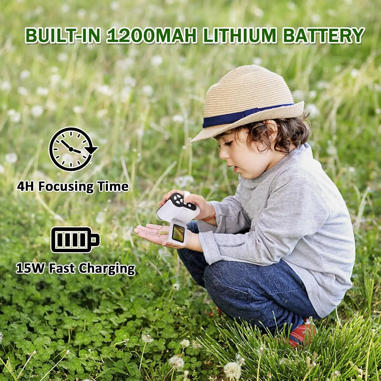 Микроскоп для детей портативный детский микроскоп 1000X с 6 регулируемыми