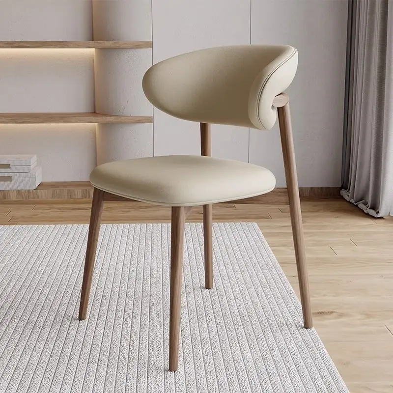 Modern Simple Dining Table And Chairs Hotel Chairs Designer Leather Dining Chair